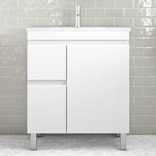 Bianca 750mm Gloss White Freestanding Vanity with Ceramic Countertop